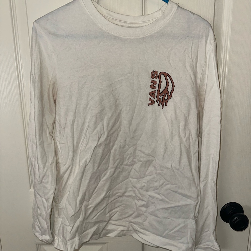 Vans White Long Sleeve Tee Classic Crew Neck
